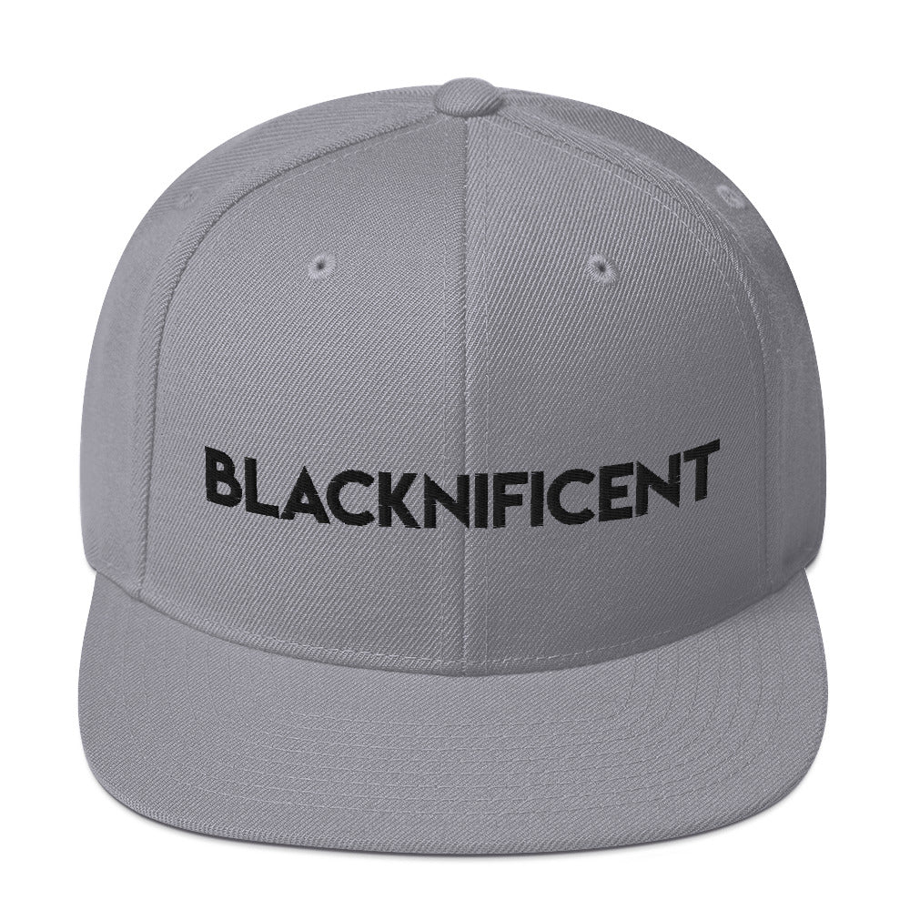 Silver "BLACKNIFICENT" Snapback Hat - Creative Royaltee