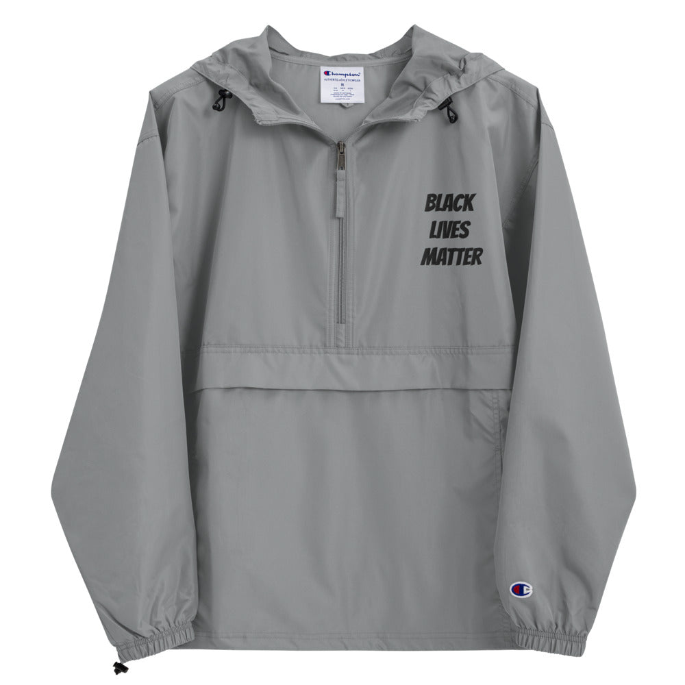 "Black Lives Matter" Men's Embroidered Champion Packable Jacket